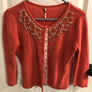 EUC Free People beaded cardigan